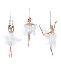 Gisela Graham White Dress Ballerina Decoration set